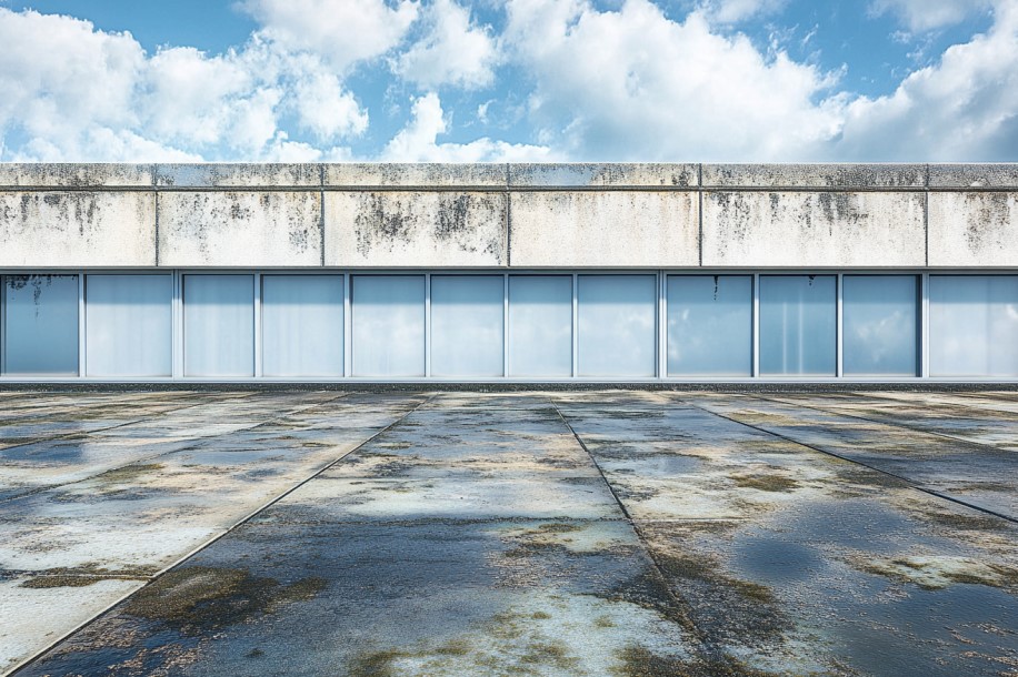 commercial flat roof ice damage